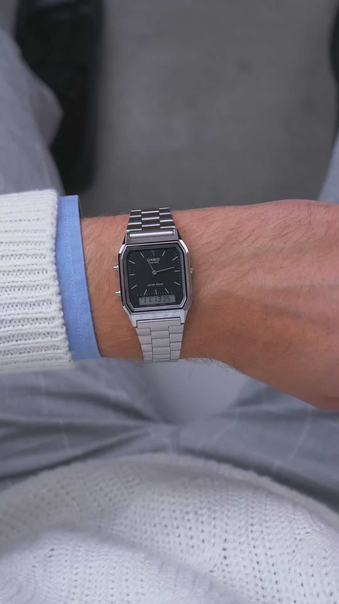 Reloj Casio AQ-230A-1D Original Ana-Digi Retro - Dual Display Analógico Digital con Esfera negro