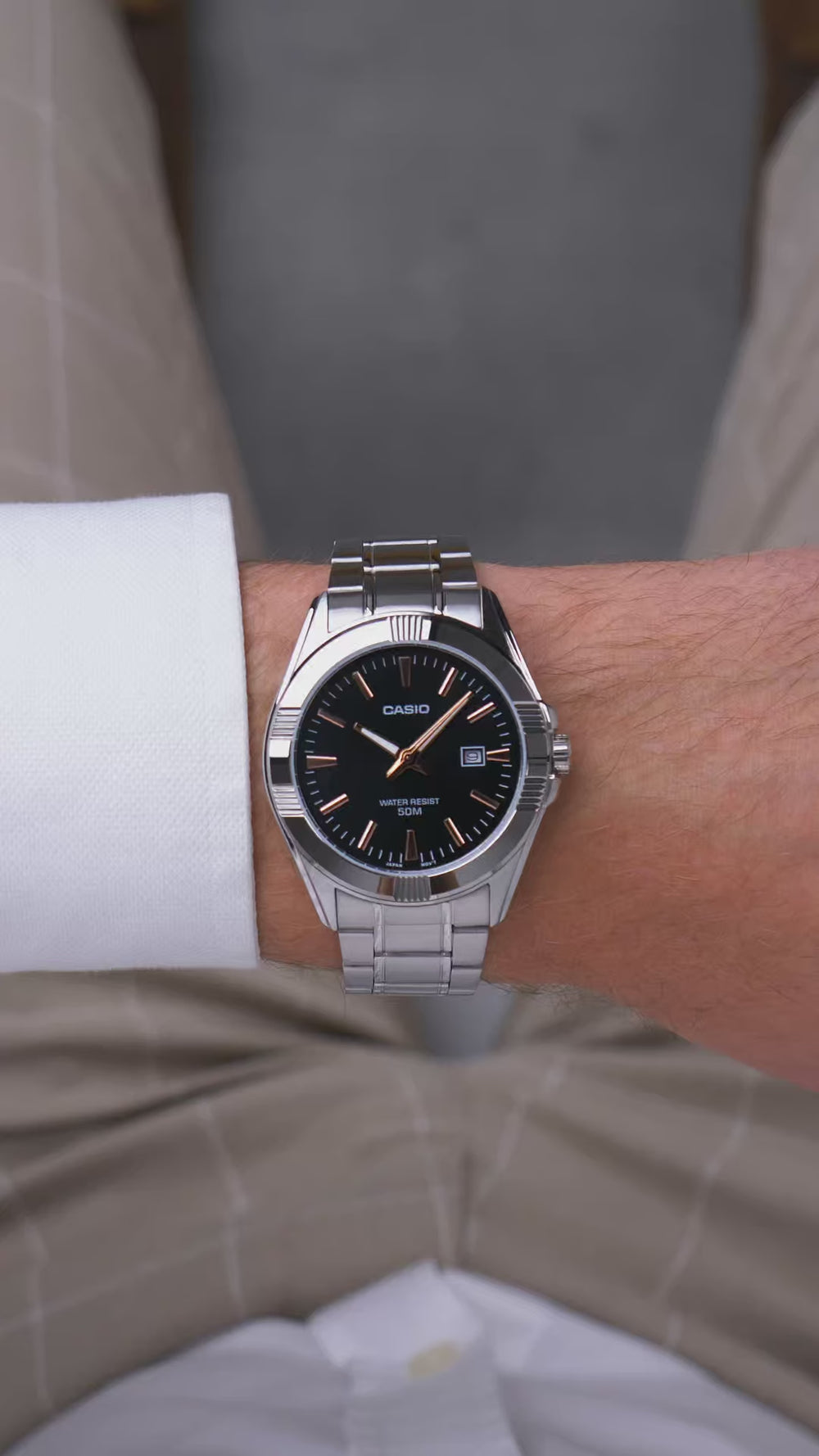 Reloj Casio MTP-1308D-1A2 plateado analógico para hombre con fecha original con garantía en Perú