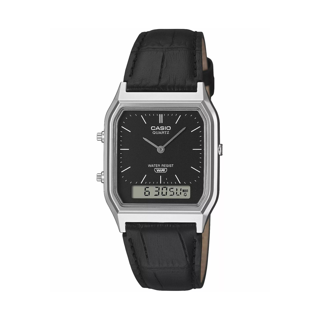 Reloj Casio AQ-230EL-1AER original correa cuero negro Perú