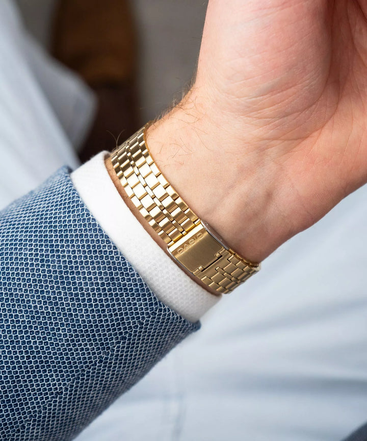 Casio A500WEGA-1EF – Reloj Digital Vintage Dorado con World Time - Casio en Perú | Jherr Jewelry