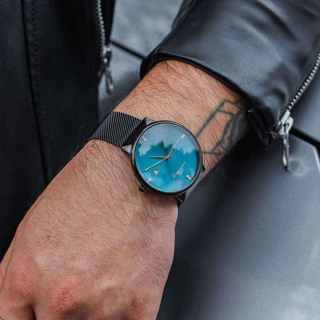 Reloj Hannah Martin con fechero fondo Azul Marino Hombre