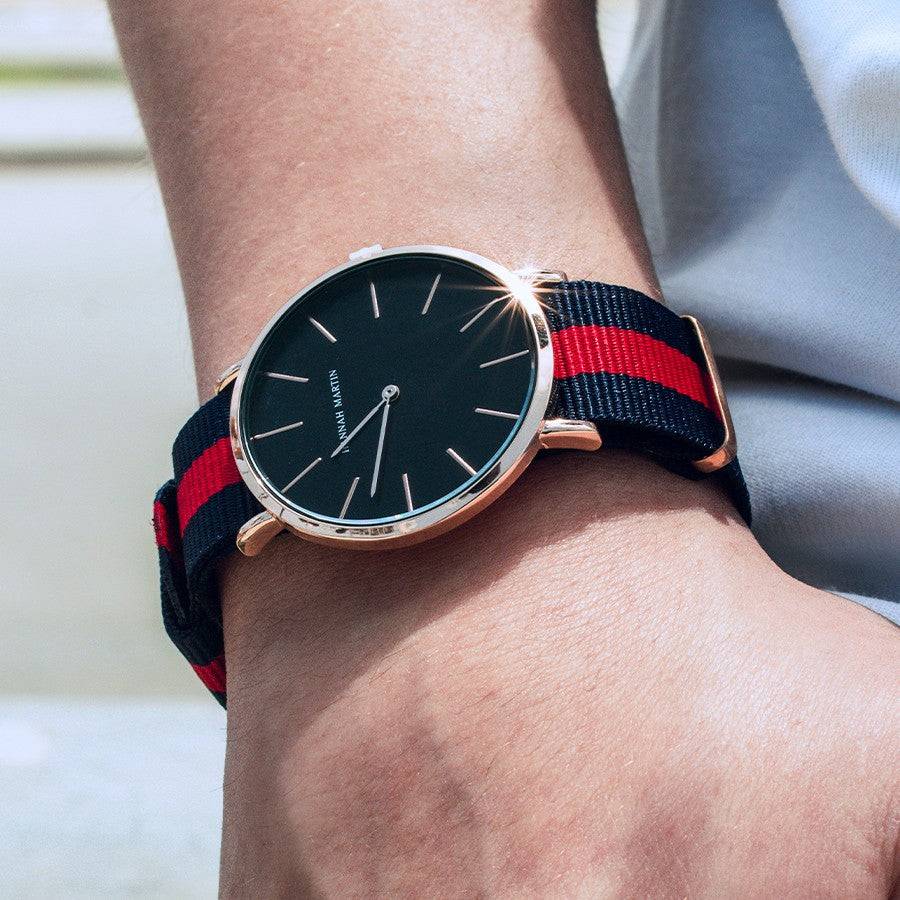 Reloj Hannah Martin Oxford Black Original – Elegancia y Estilo | 40mm - Hannah Martin en Perú | Jherr Jewelry