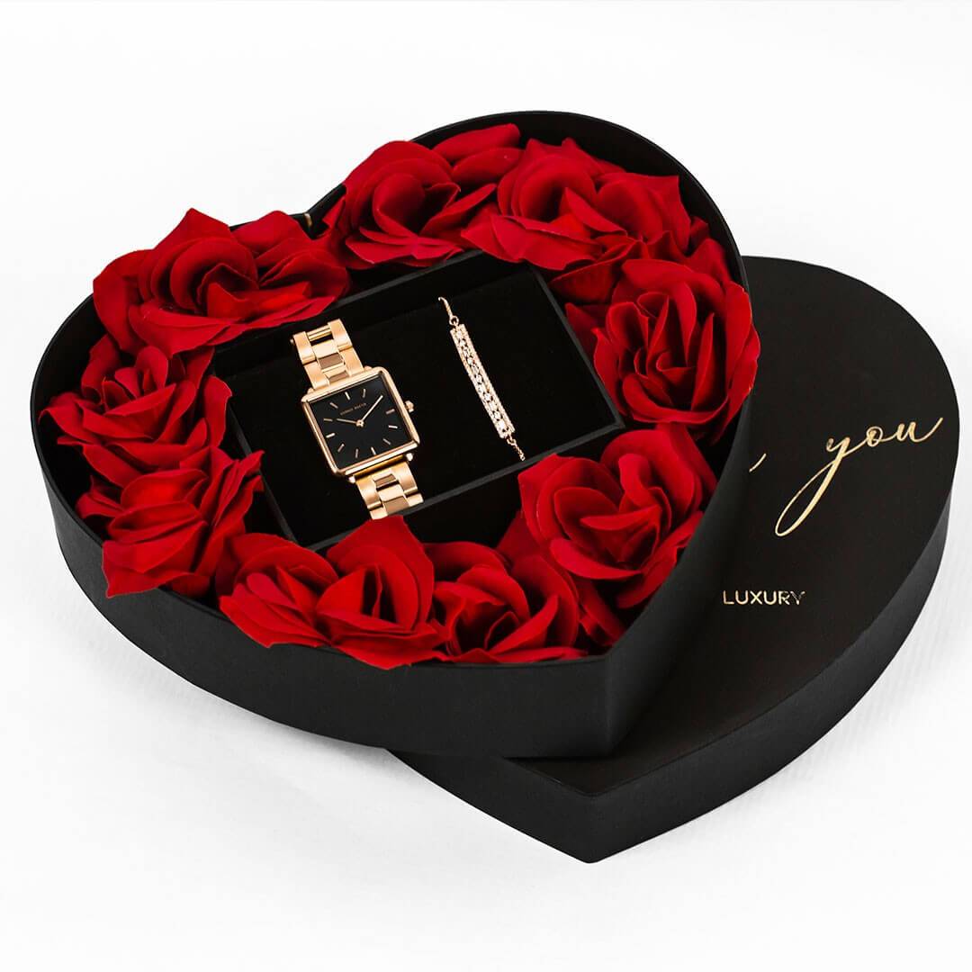 Box de Rosas – Reloj + Pulsera Black - Hannah Martin en Perú | Jherr Jewelry