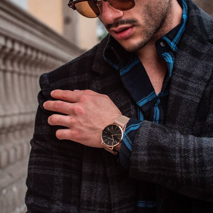 Reloj Hannah Martin Blackrose para Hombre – Estilo Elegante y Minimalista en Oro Rosa 40mm - Hannah Martin en Perú | Jherr Jewelry