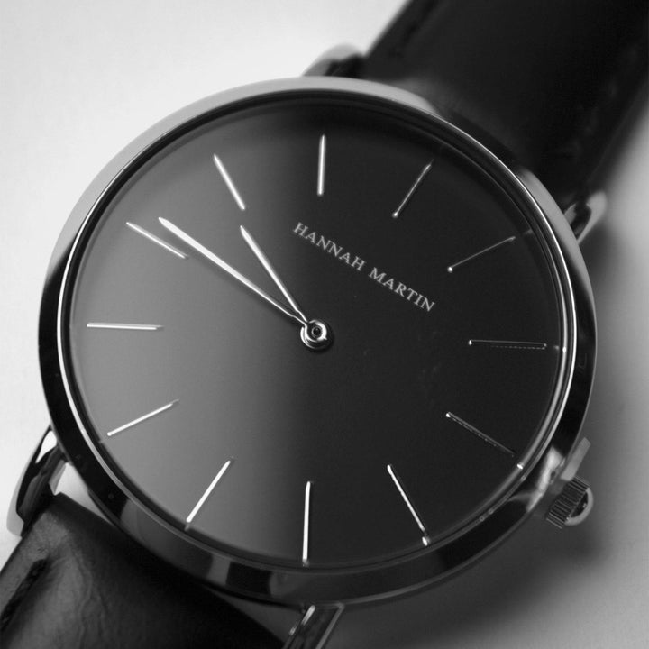 Reloj Hannah Martin para Mujer Cuero Negro Plateado - Hannah Martin en Perú | Jherr Jewelry