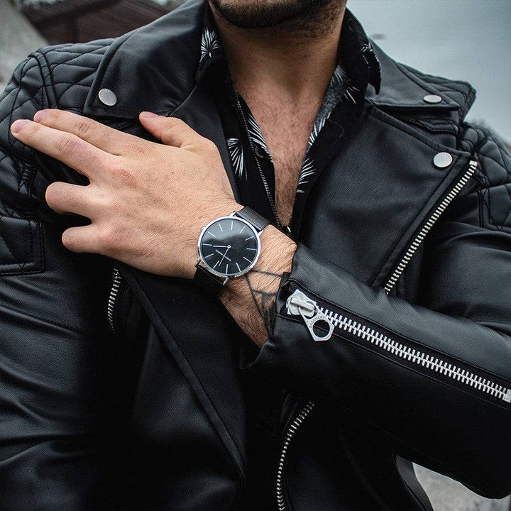 Reloj Hannah Martin Original Malla Negra para Hombre – Negro y Oro Rosa 40mm - Hannah Martin en Perú | Jherr Jewelry