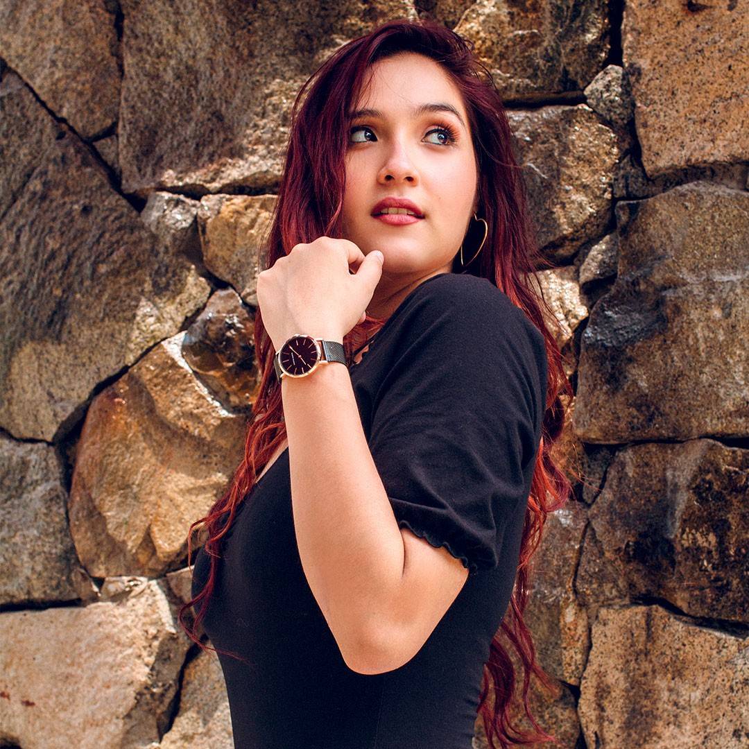 Reloj Hannah Martin para mujer Malla Negra Esfera Negra - Hannah Martin en Perú | Jherr Jewelry
