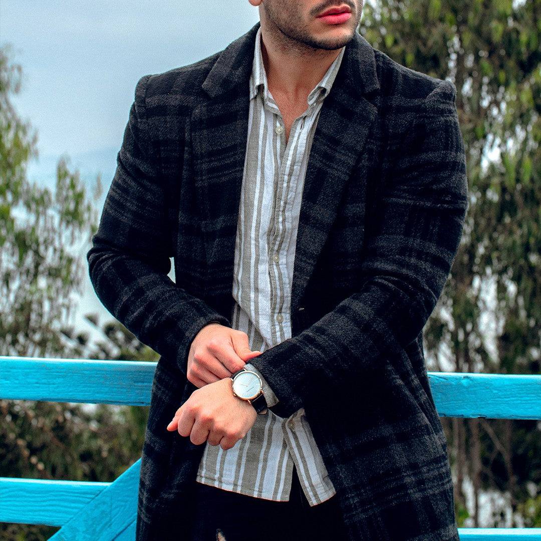 Reloj Hannah Martin Original Hombre - Correa Cuero Negro Esfera Blanca - Hannah Martin en Perú | Jherr Jewelry