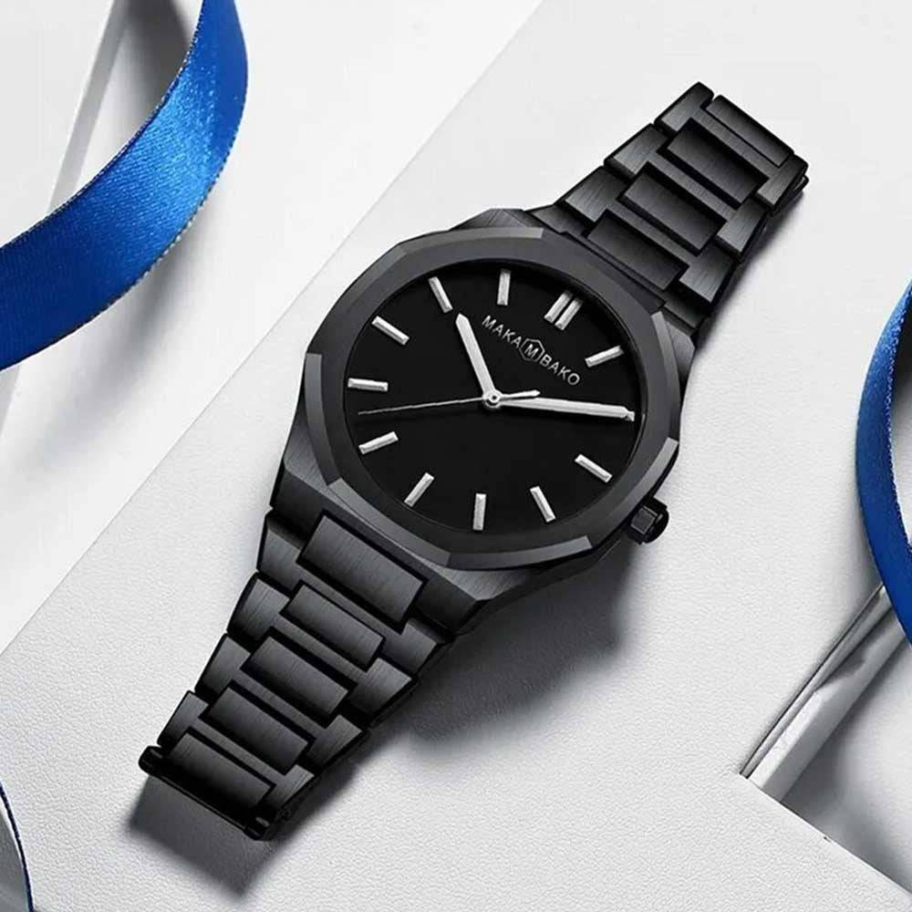 Reloj Makambako Original Plata Esfera Azul con Brazalete de Acero - Diseño Elegante 40mm - MakaMBako en Perú | Jherr Jewelry