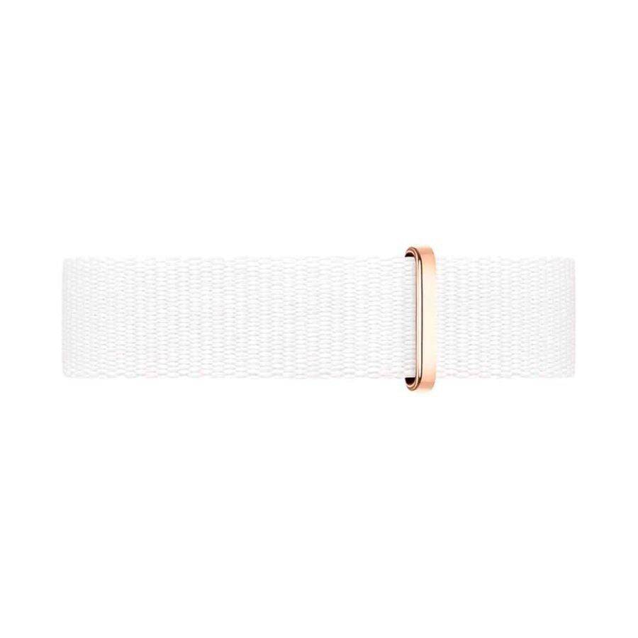 Reloj Hannah Martin Oro Rosa Mujer Esfera Blanca con Correa NATO Blanca - Diseño Minimalista 36mm - Hannah Martin en Perú | Jherr Jewelry